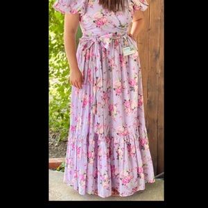 Floral puff sleeve princess dress